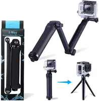 

Three 3-Way Handheld Selfie Stick, Foldable Extendable Grip Arm Mount Holder Monopod for Hero 8 7 6 5 4 Session 3+ 3 2 1