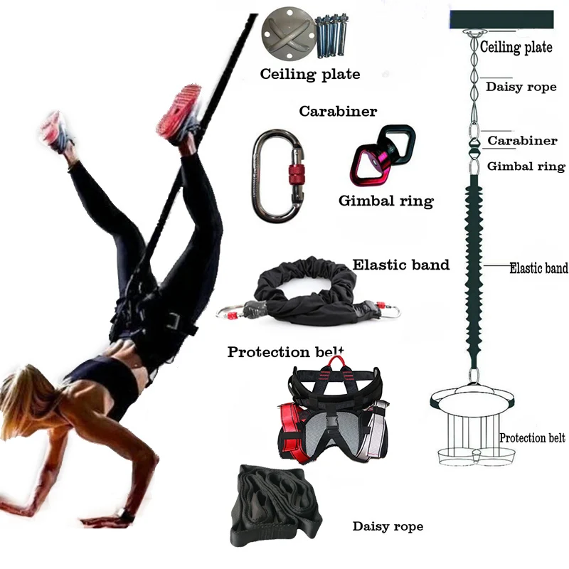 

Bungee Dance Fitness Training Aerial Yoga Cord Pilates Elastic Suspension Sling Trainer Pull Rope