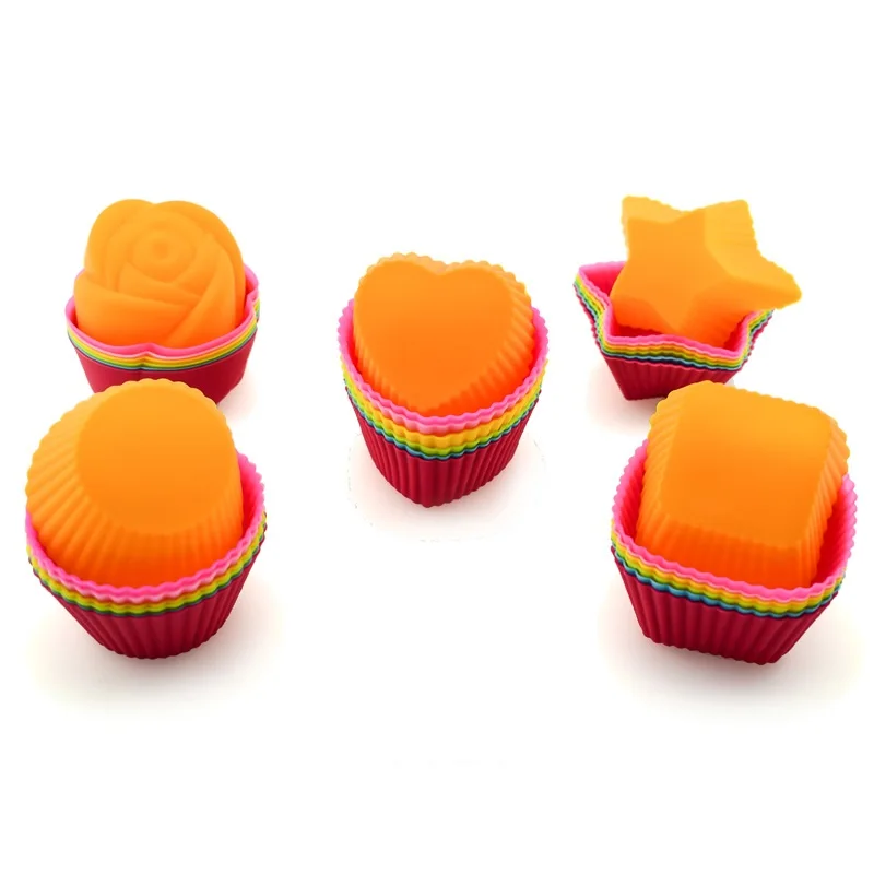 

Wholesale 7CM food grade silicone circle shape silicone cake mold, Multi