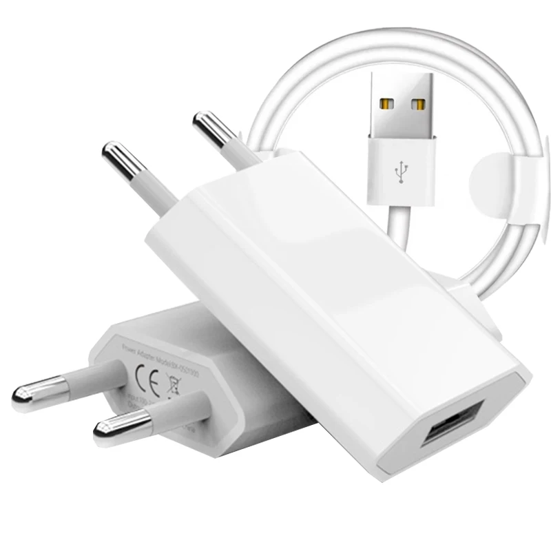 

2021 Charger Head Battery EU travel Portable USB Wall Mobile Phone Chargers For Iphone, White/oem
