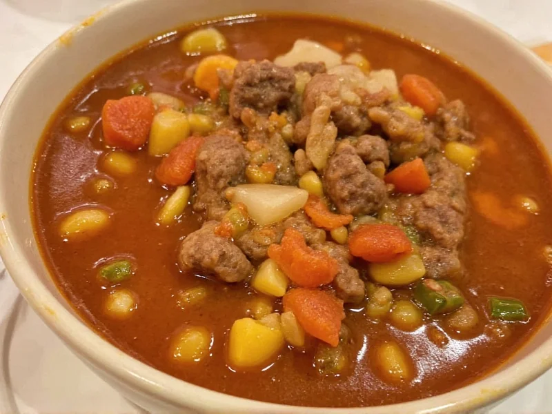 Easy Hamburger Soup Recipe Ready in 30 Minutes