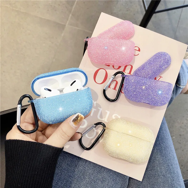 
Hot Luxury resin gel Diamond neon AirPods case for Women Bling Crystal Anti-lost Cover for Airpods 1 2 3 Wireless Charging Cases 
