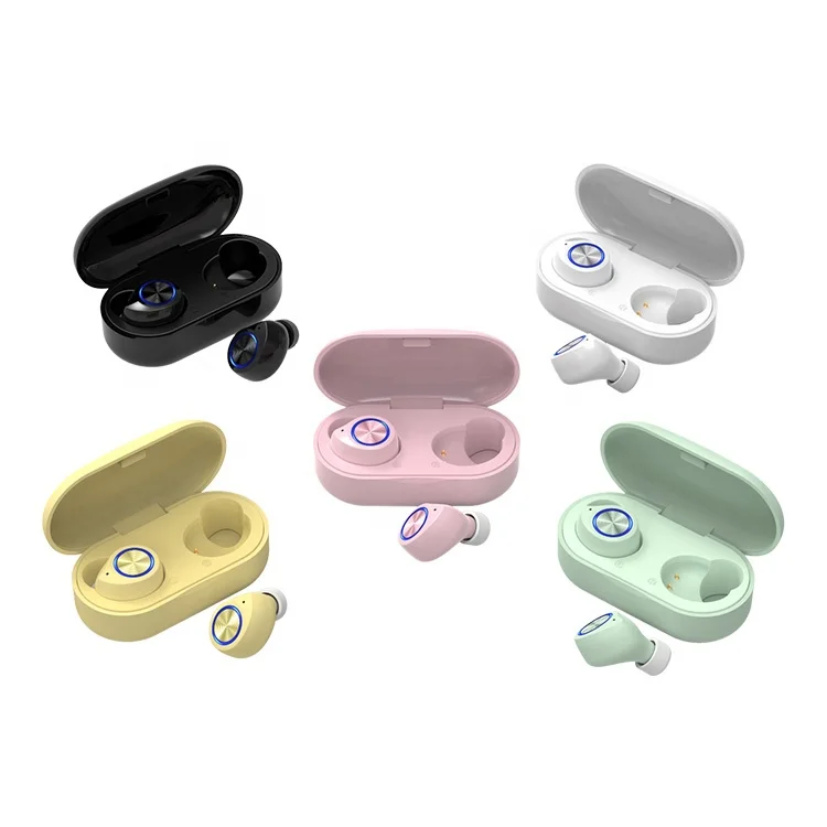 

Bass Sport Macaron Color Case Charging Mi In Ear Buds Mini Wireless Bluetooth 5.0 Tws Earphone Earbud, Black / white / pink / green / yellow