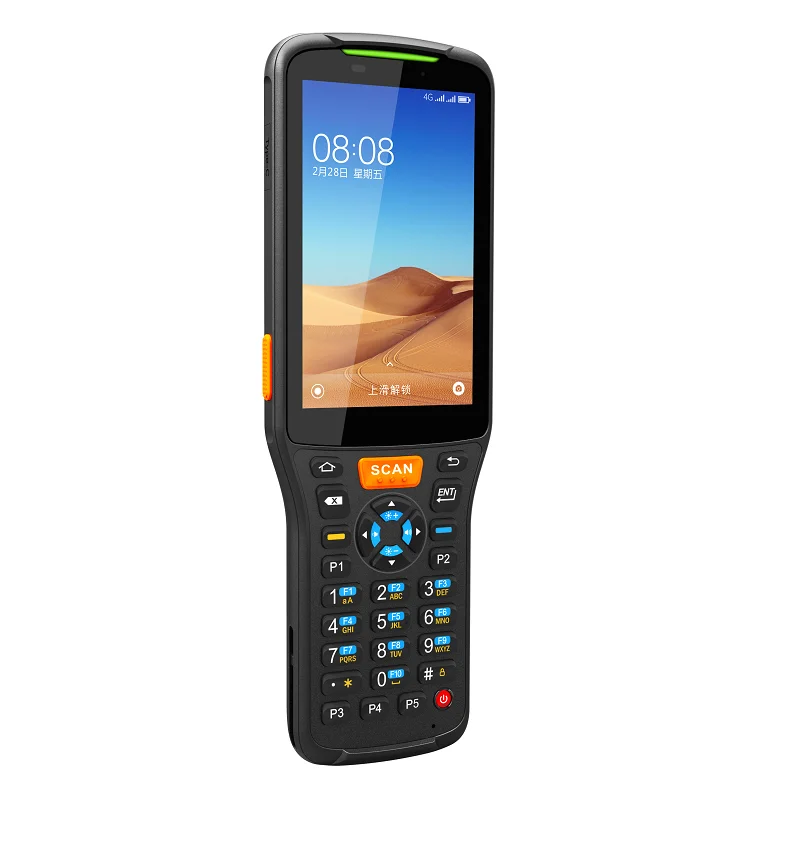 

Rugged handheld qr code scanner cmos black 29 key PDA wifi 4G android 9 industril P8440-i12 android barcode scanner tablet pc
