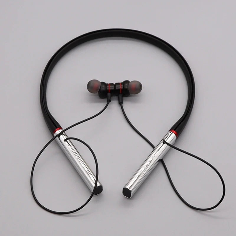

The most popular magnetic sports neck headset metal earpiece collar with wireless headphones