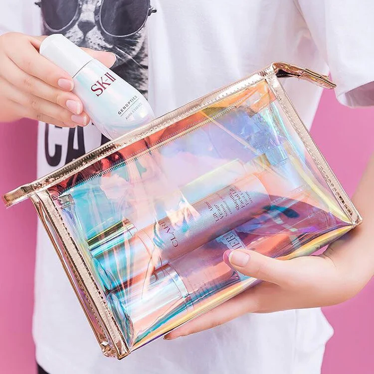 

2021 Hot Selling Women Holographic Makeup Cosmetic Bag, Customized color