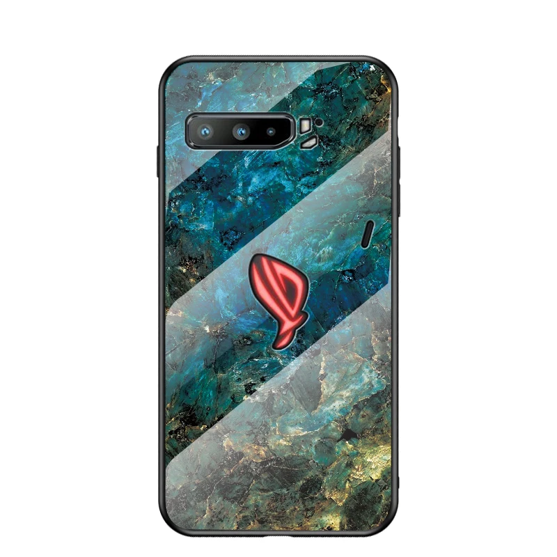 

Luxury Marble Pattern Soft Bumper Tempered Glass Mobile Phone Case For Asus Rog Phone 3 Rog3 Rog 3 ZS661KL