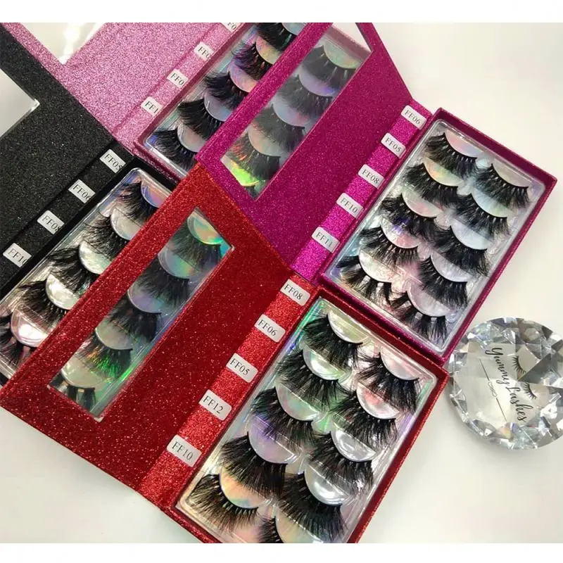 

100% handmade eyelash vendor customized boxes lashes3d wholesale vendor 25mm 3D mink lash vendors, Natural black