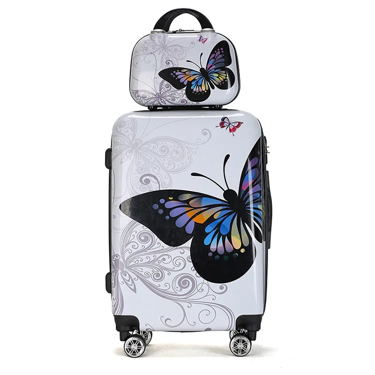 

Custom Print Butterfly Kids Trolley Hard Case Luggage 16/20/24/28''4 pcs Set Travel Bags Suitcase Luggage Sets, Customized color