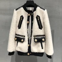 

New design winter clothing women coats sheep shearing fur fur jacket leather street style 2019 100% lamb wool fur jacket