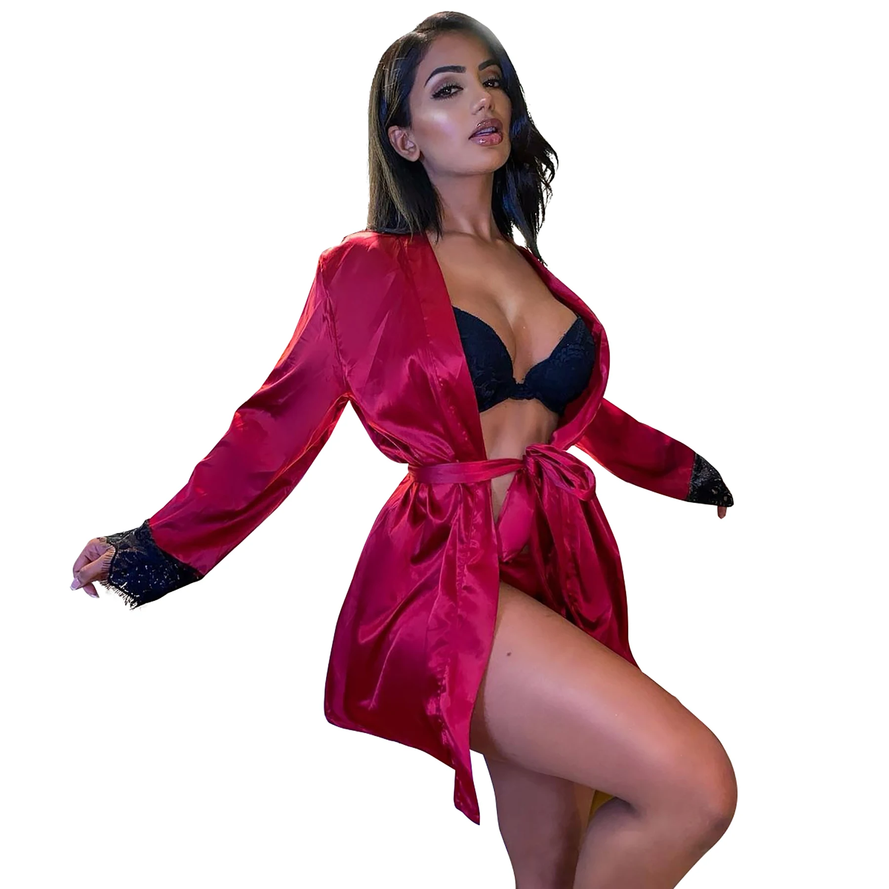 

sexy lace women satin mesh sheer nightgown sleepwear sets pajama ladies lingerie
