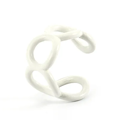 

Hot Sale Multi Color Spray Paint Threaded Cuff Enamel Ring Colorful Adjustable Geometric Hollow Chain Chunky Open Ring