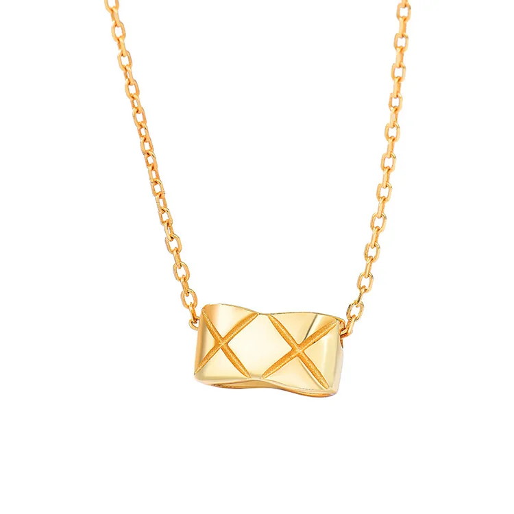 

Simple design women jewelry custom 14k gold plated charm silver initial necklace