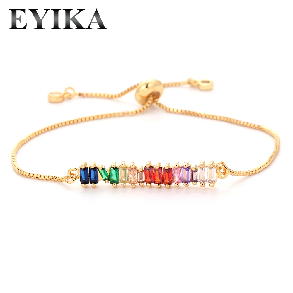 

EYIKA New Mexico Gold good quality rainbow Bangle Design For woman charm bracelet jewelry, Mix color