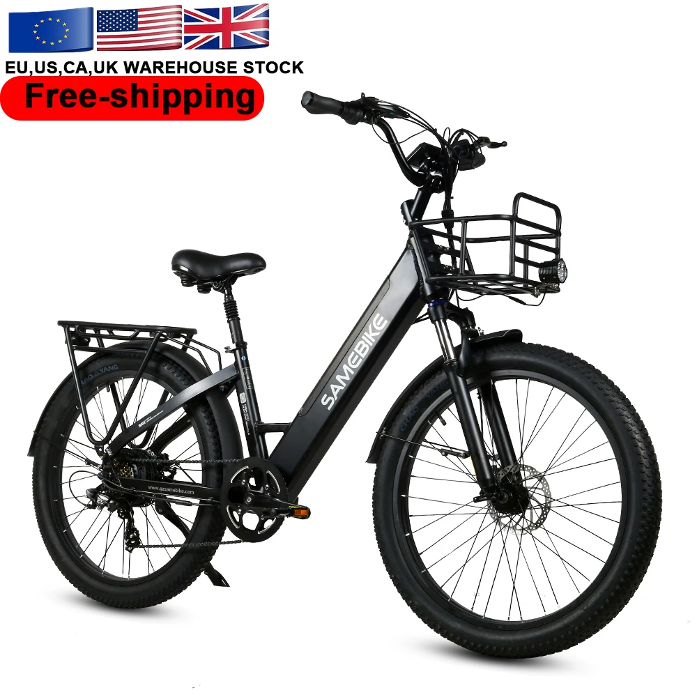 

Overseas warehouse SAMEBIKE free shipping high quality spoke rim 750w 48v 14ah moped style electric city e bike