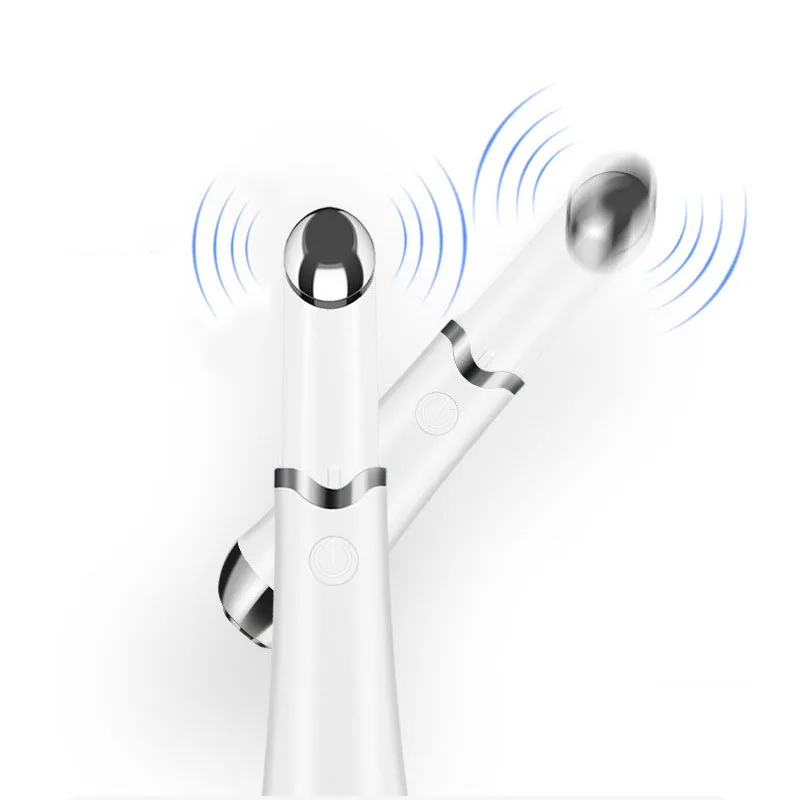 

Smart Relaxing Electric EMS Eye Beauty Fairy Stick Massager Pen With Heat For dark circle remover anti wrinkle, White