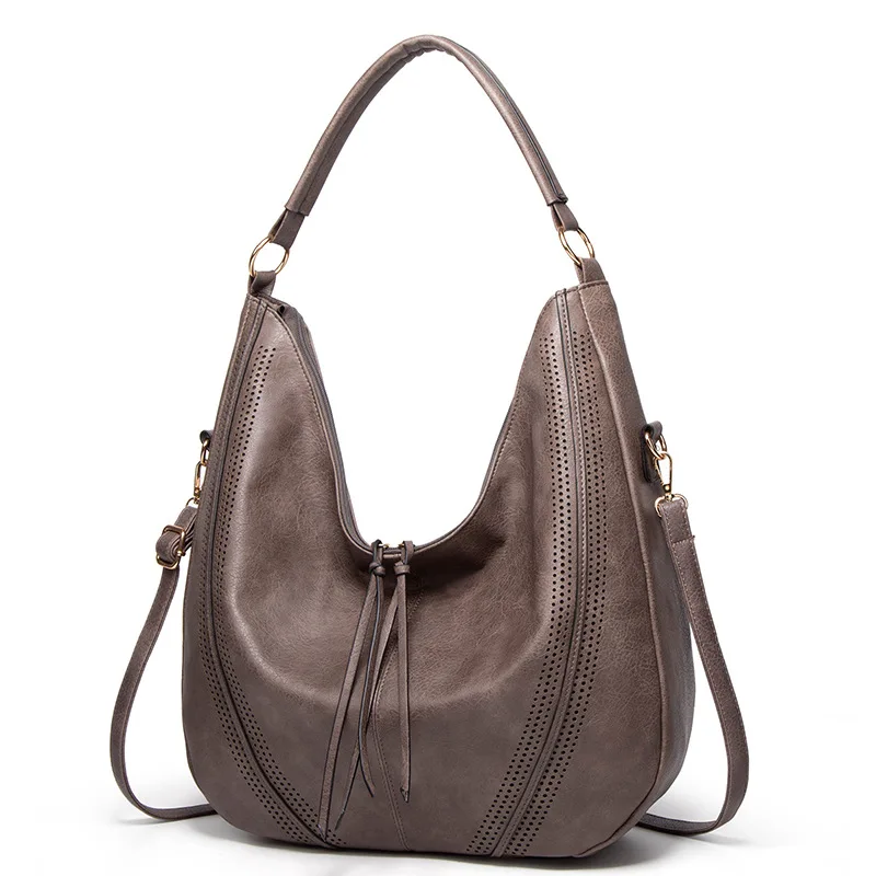 

New Trending Tassel Design Hollow Out Armpit Crossbody Bags For Ladies Custom PU Leather Luxury Women Oversized Purse Handbag