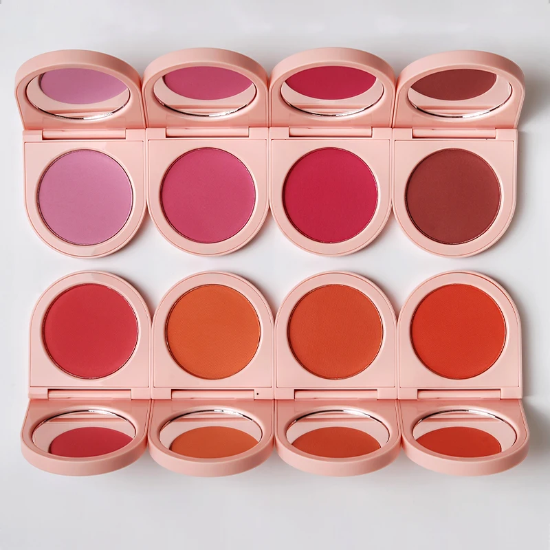 

Hot selling 8 colors Pink Square Blush palette Waterproof Pigmented Natural Blusher Powder Palate OEM logo