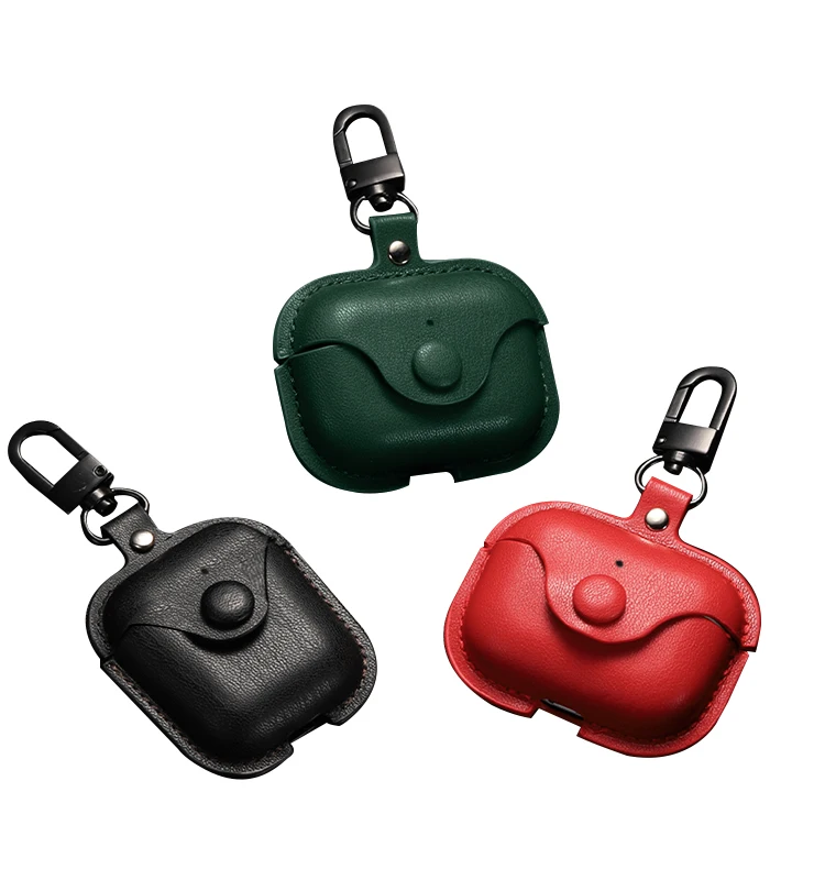 

Wholesale Protective Pu Leather Earphone Case Cover for Airpod pro Charging Case, Green;brown;red;black;blue;coffee