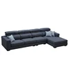 Dark grey sectional l shape couch living room corner sofa set for modern