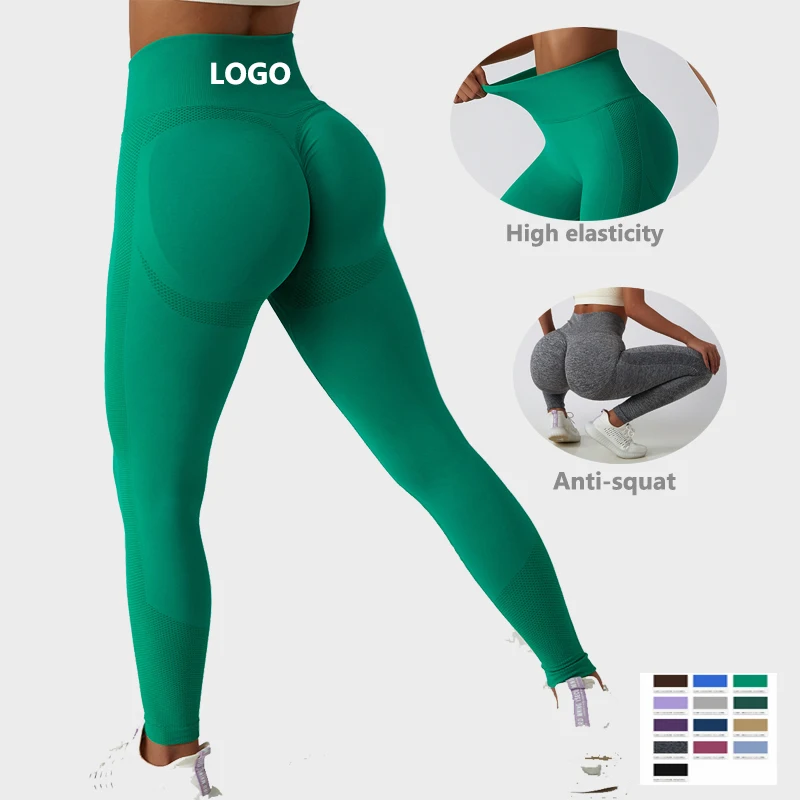 

New Seamless Workout Wear for women Compression Scrunch Yoga Leggings High Waist Peach Butt Yoga Pants for Gym Fitness