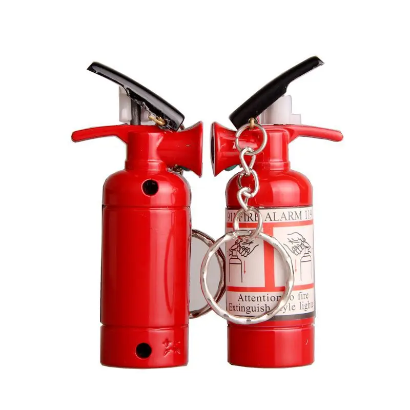 

Creative small fire extinguisher pendant type grinding wheel lighter wholesale, Red