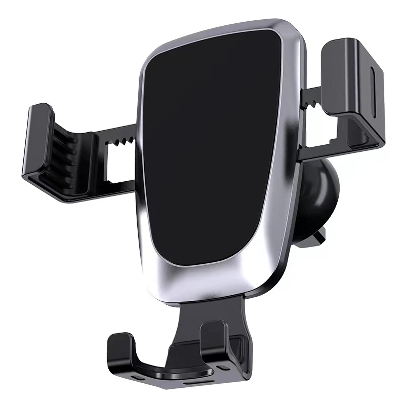 

wholesale stocks Nice Quality Gravity Grip Air Vent Mount anti-shake Smartphone good shinny car aluminum phone stand holder, Black and white/blue