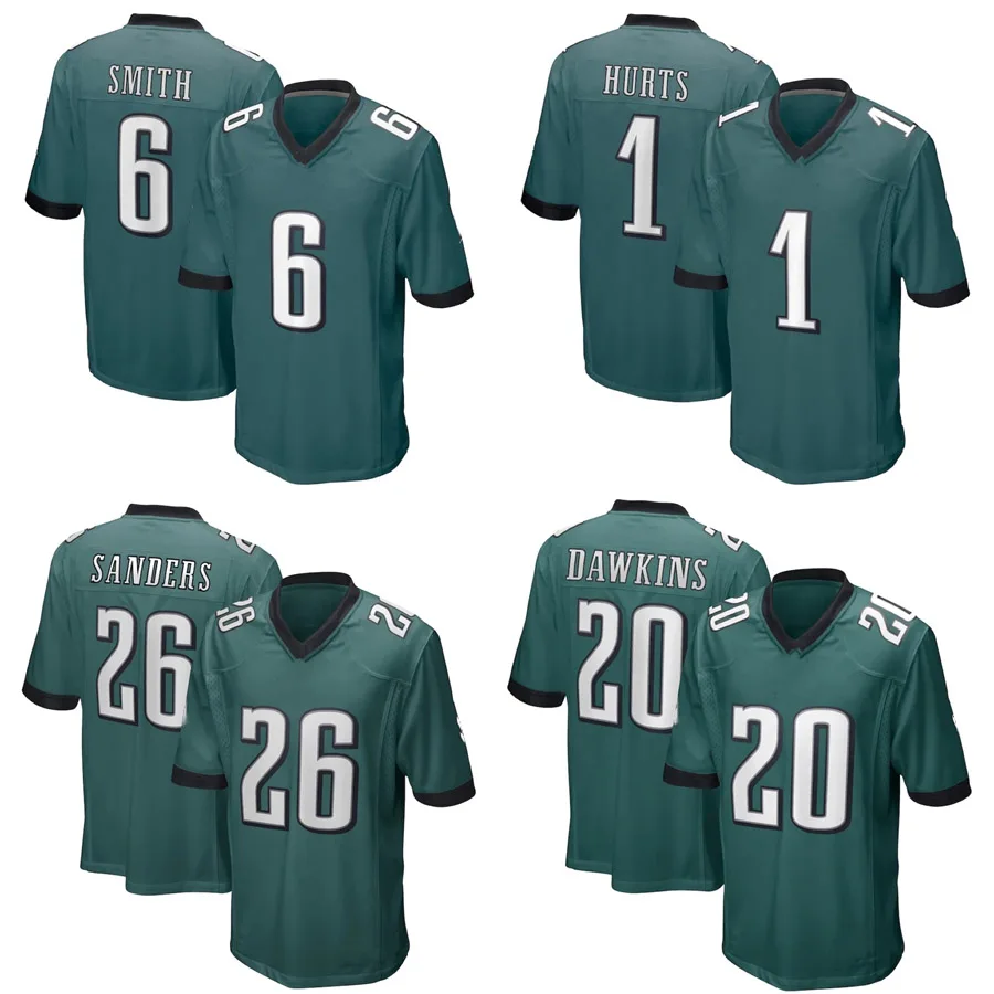 

#6 DeVonta Smith Philadelphia Uniform Stitched 20 Brian Dawkins American Football Jersey Eagle Shirts 1 Jalen Hurts