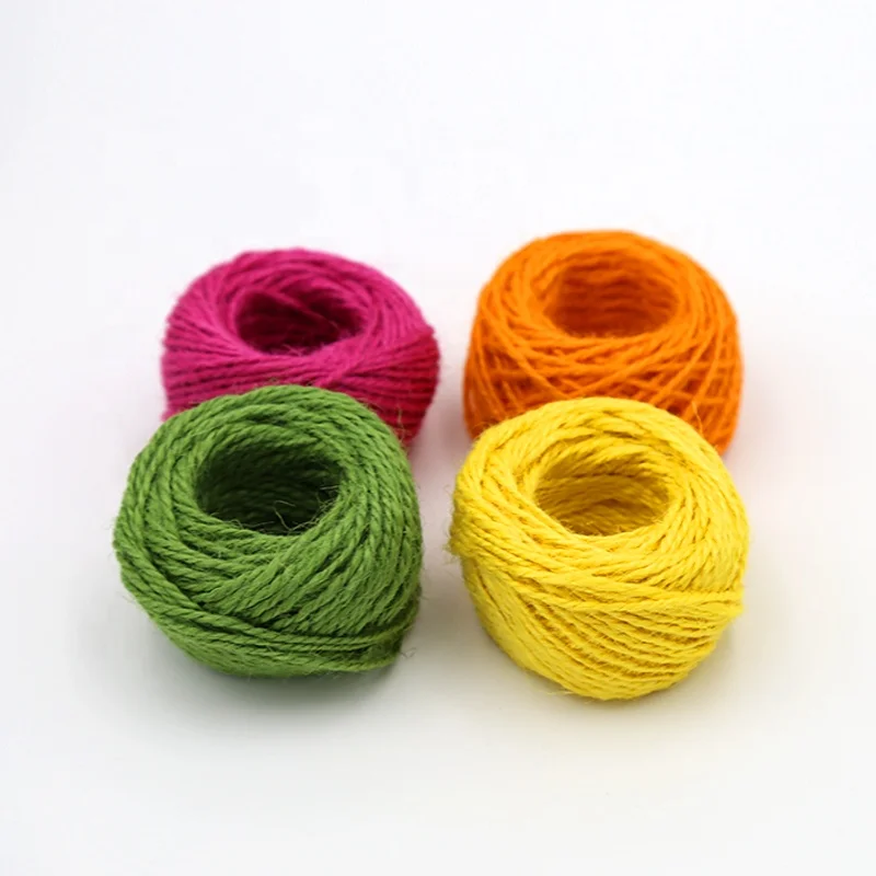 
Wholesale colored DIY craft twisted macrame cotton twine cotton string / colored jute yarn 