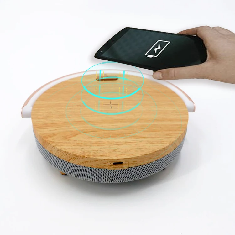 

Wireless Charging Dock Stand Speaker Night Light USB Fast Charger Compatible Any Qi Device