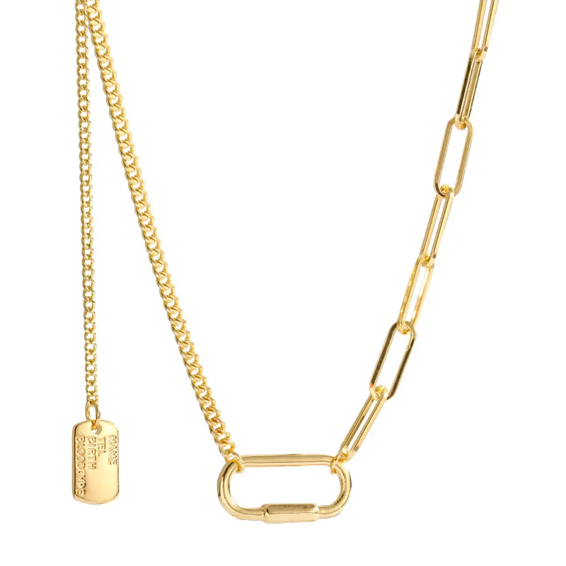 

New Metal Chain Around the Neck Design Personality Clavicle Fashion Exaggeration Necklace Cortex Stitching Jewelry