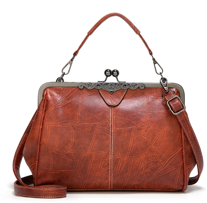 

New soft PU leather women's handbag fashion messenger clip bag, Brown, black, green, red, pink, coffe