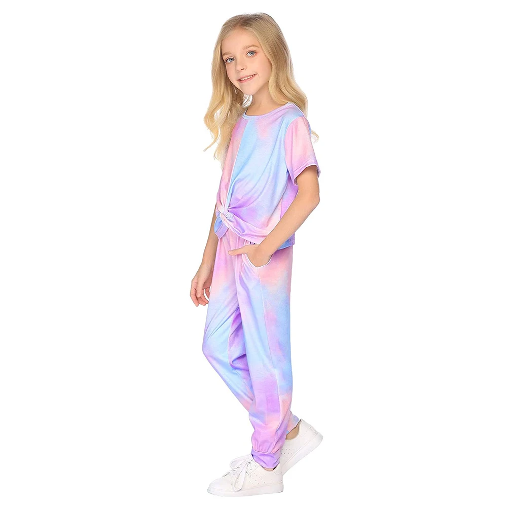 

2021 new arrivals tie dye 6-12 years kids clothing set