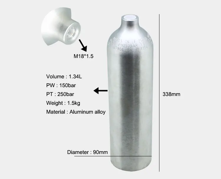 Empty 1.34l Soda Cylinder Co2 Bottle Tank,High Pressure Soda Water ...