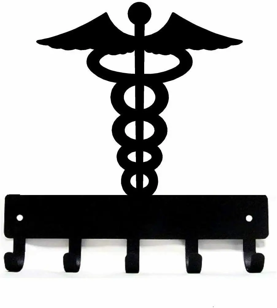 

Yinfa Caduceus Doctor Medic #1 Metal Key Rack - 9 Inch Wide/6 Inch Wide Metal Wall Art TY2240