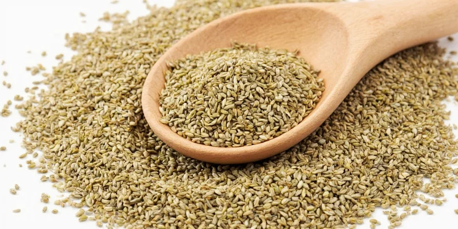 Person holding a handful of fennel seeds