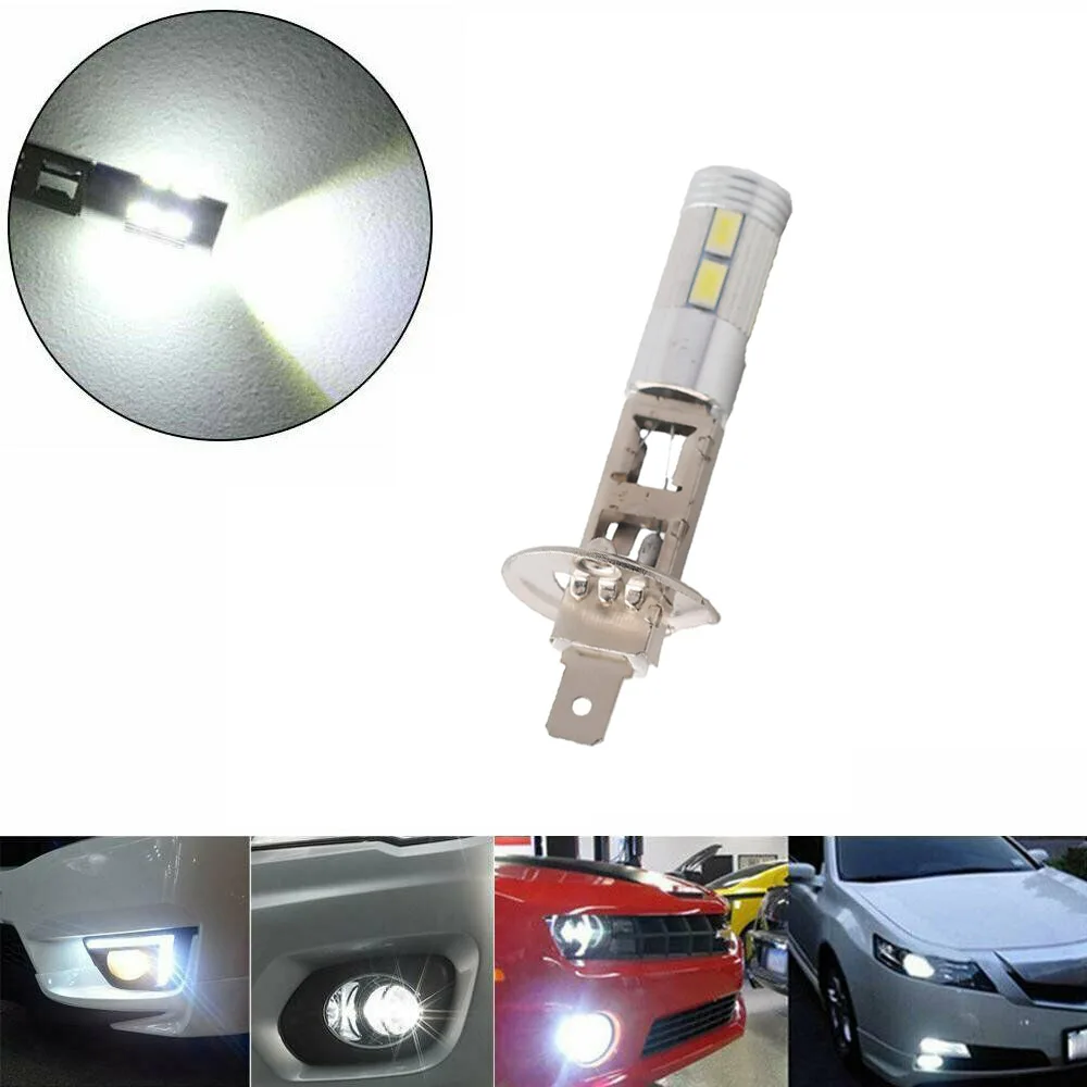 H1 LED Headlight Car Fog Lights Bulb 5730 10SMD 12V 24V Daytime Running Driving DRL Lamp