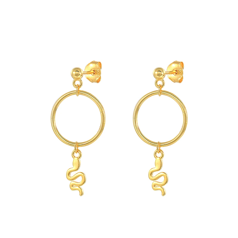 

CANNER Minimalist S925 sterling Silver 18K Gold Plated Snake Hoop Earrings For Women Fashion Jewelry