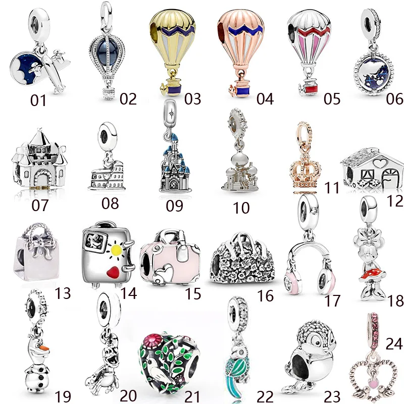 

Bead Charm Jewelry Original Hot-air Balloon Beads For Pandora Bracelet Jewelry Making, Gold silver