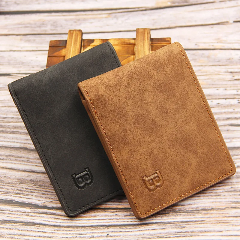 

Baellerry 2021 new ID Card holder leather purse vintage black purse cartera de hombre travel money wallet for men leather slim, Picture