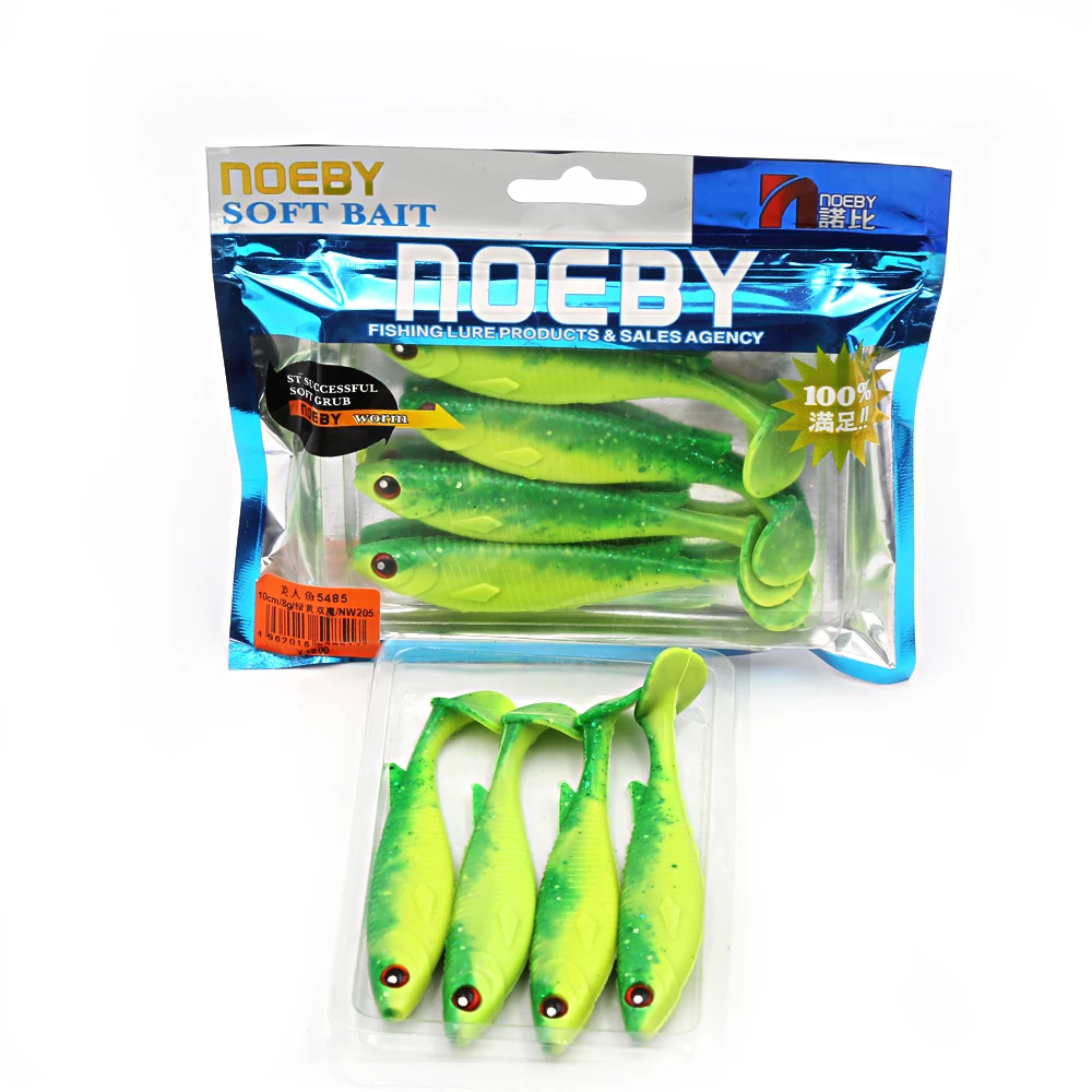 

NOEBY 5485 Worm PVC paddle Tail Lures Pesca Swim baits soft fishing lure plastic, 10 colors