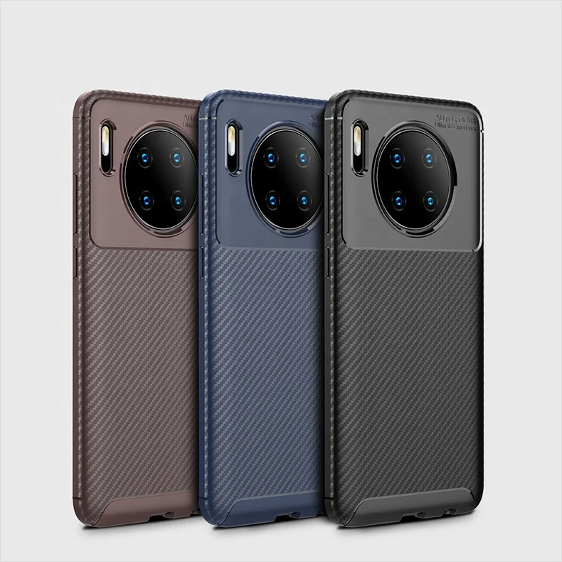 

Mobile Phone Bags & Cases Carbon Fiber thin Tpu Bumper Phone Cover for huawei mate 30, Blue, black, brown