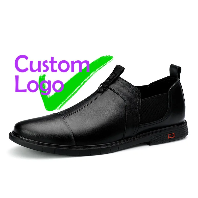 

Low cut Black Leather Shoes In genuine Leather male Leather Shoes Men Slip-on Sign Pure Shoes Formal Aumento Altura Comfortable