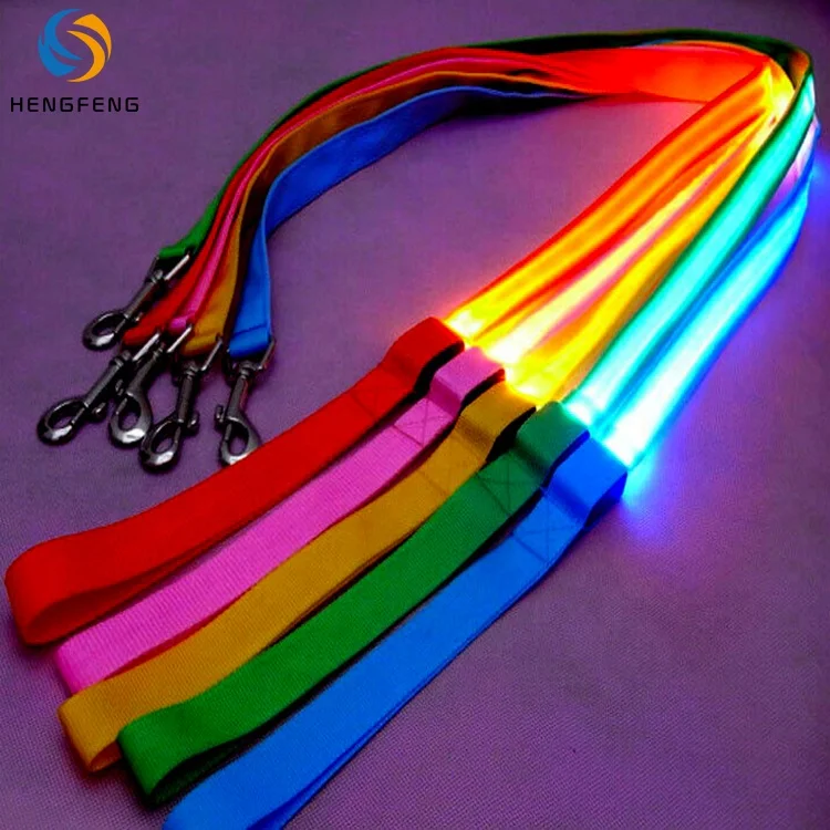 

Hight Quality Flashing Light dog belt Super Bright led leash waterproof Light Up LED Dog Leash, Picture shows or custom