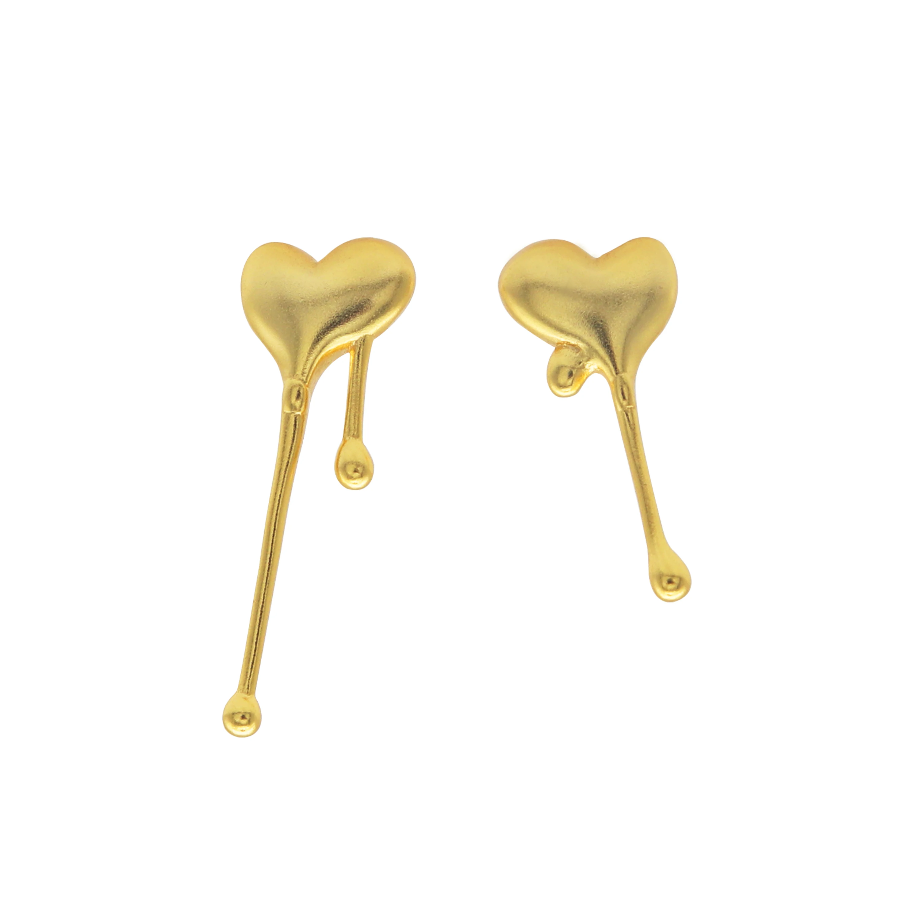 

Chril April in stock 925 sterling silver gold plated trendy heart 925 silver stud earring