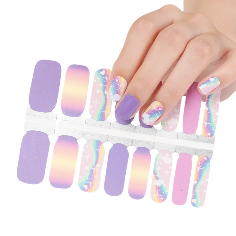 Huizi New Design Hot Selling Nail Wraps Factory Price Nail Polish Strips Nail Stickers