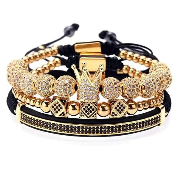 

Gold Bracelets Luxury Charm Fashion Cuff Bangle Crown Birthday Jewelry Imperial Crown King Bracelet for Men, Picture shows