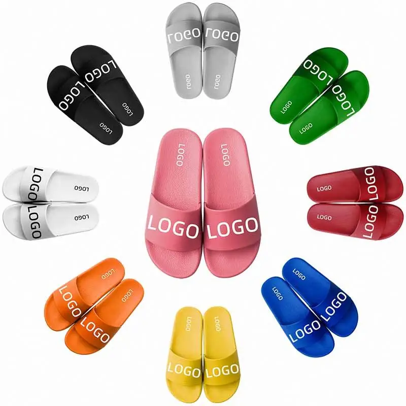 

Wholesale Custom Logo Slippers Woman Shoes Flat Sandals Rubber Slippers, White/black or customed