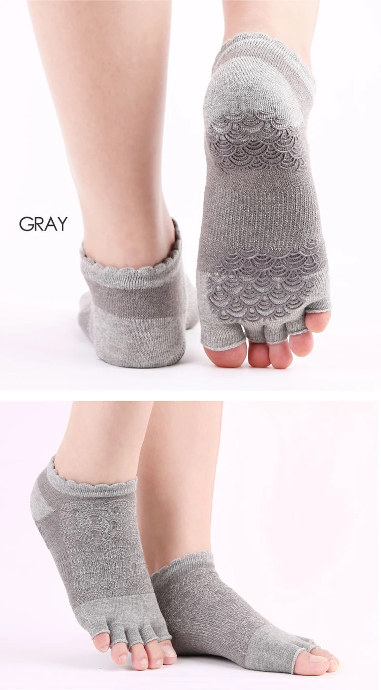 Wholesale Custom Logo Cloud Grip Women Toeless Yoga Socks New Design Double-Sided Anti Slip Yoga Socks