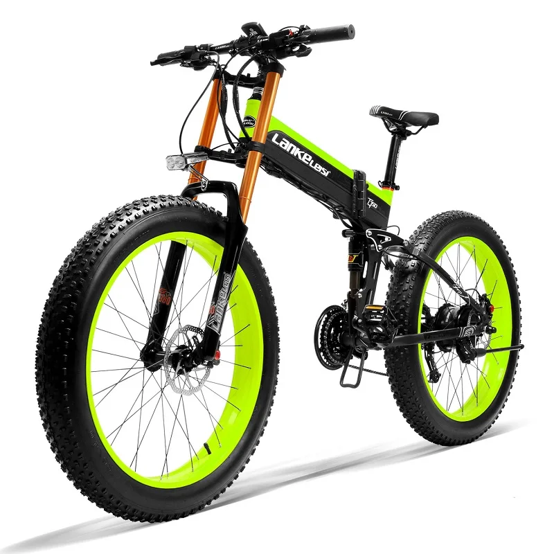 

LANKELEISI 26 inch 48V 1000W Folding Electric bicycle With 14.5AH Panasoni'c/L G/$amsung Battery